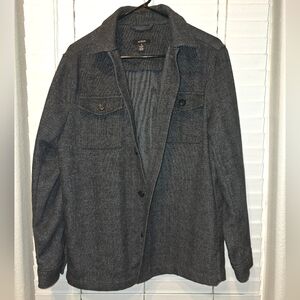 ALFANI Wool-Blend Herringbone Shirt Jacket
